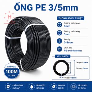 Ống PE 3/5mm, 100m/cuộn
